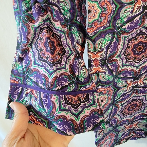 VICTORIA'S SECRET Multicolored Floral Sleepwear Dress Sz S/P LS Collared Modal - Picture 9 of 12